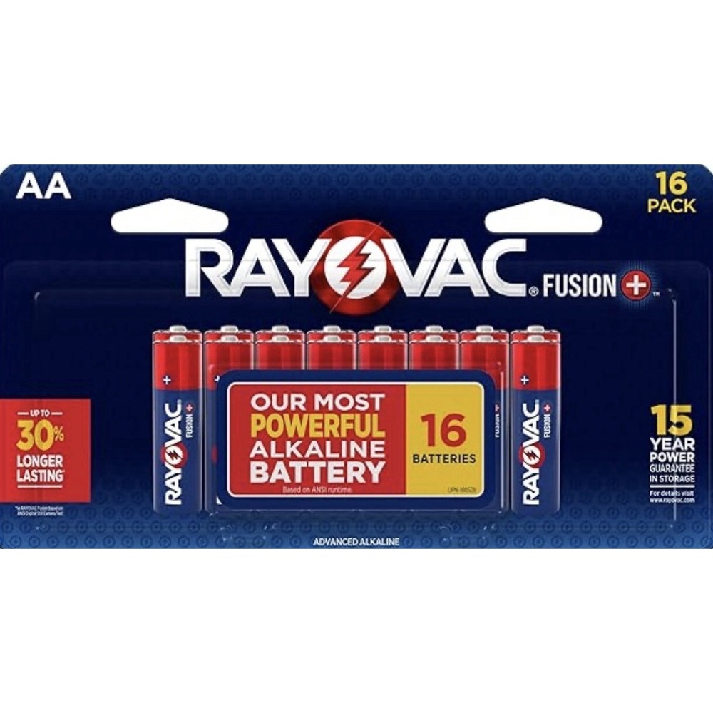 Rayovac Fusion‎ AA Batteries (16 Pack), 16 Count (Pack of 1), Multicolor